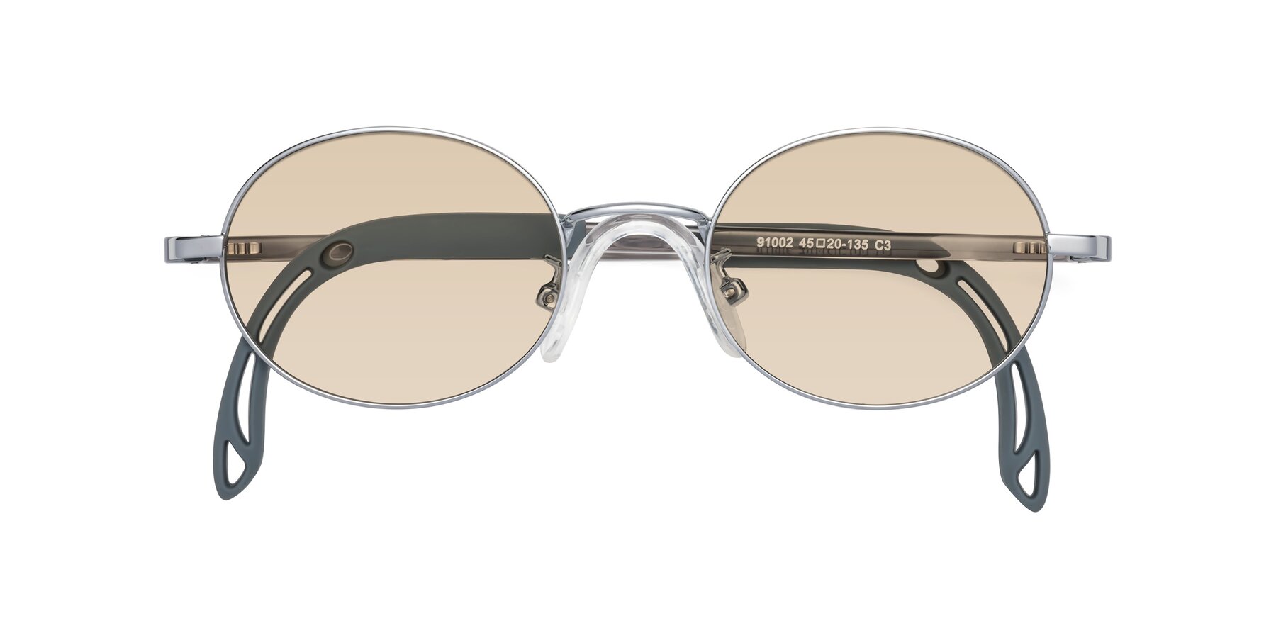 Folded Front of Pesci in Knight Silver with Light Brown Tinted Lenses