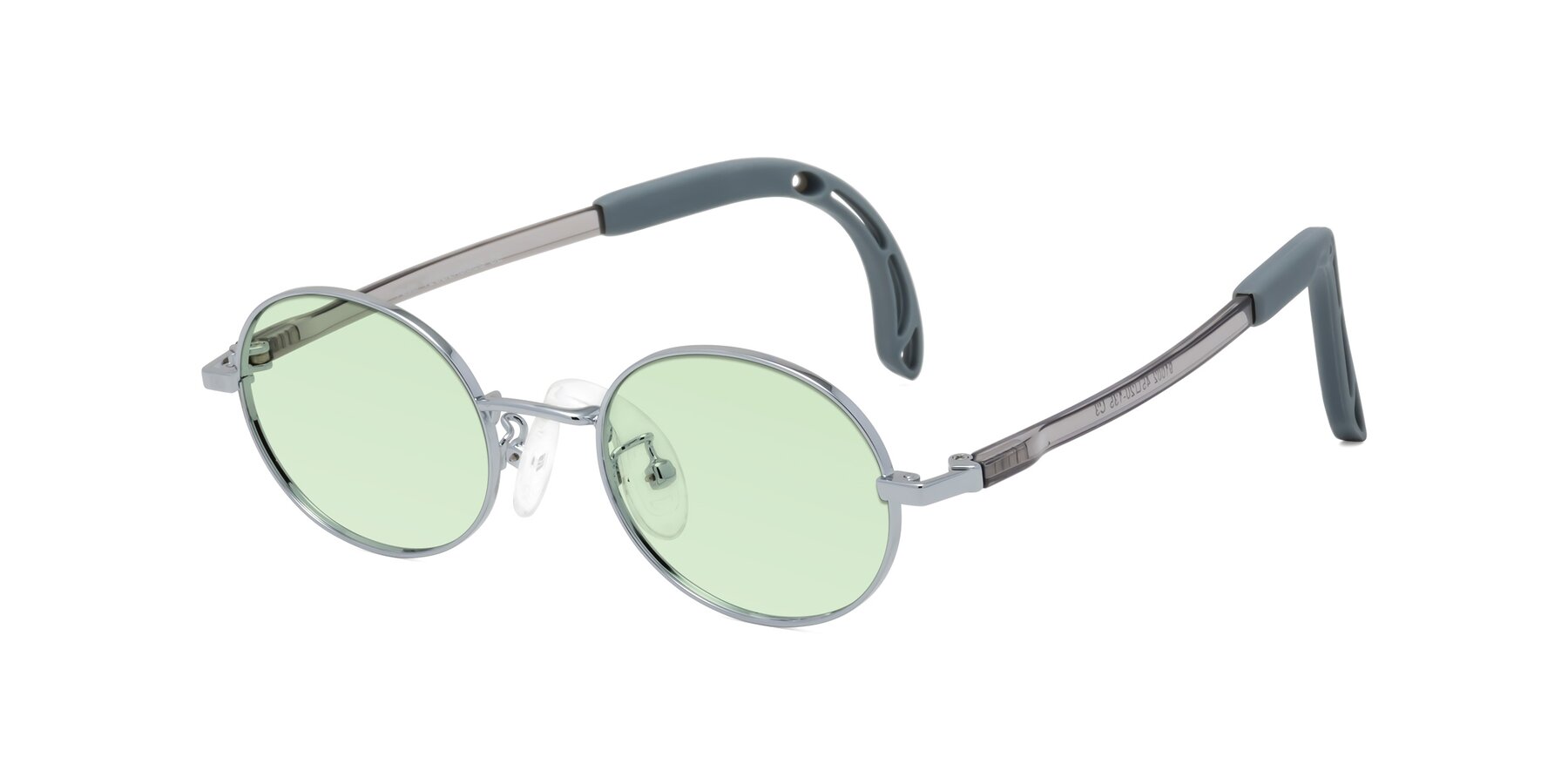 Angle of Pesci in Knight Silver with Light Green Tinted Lenses