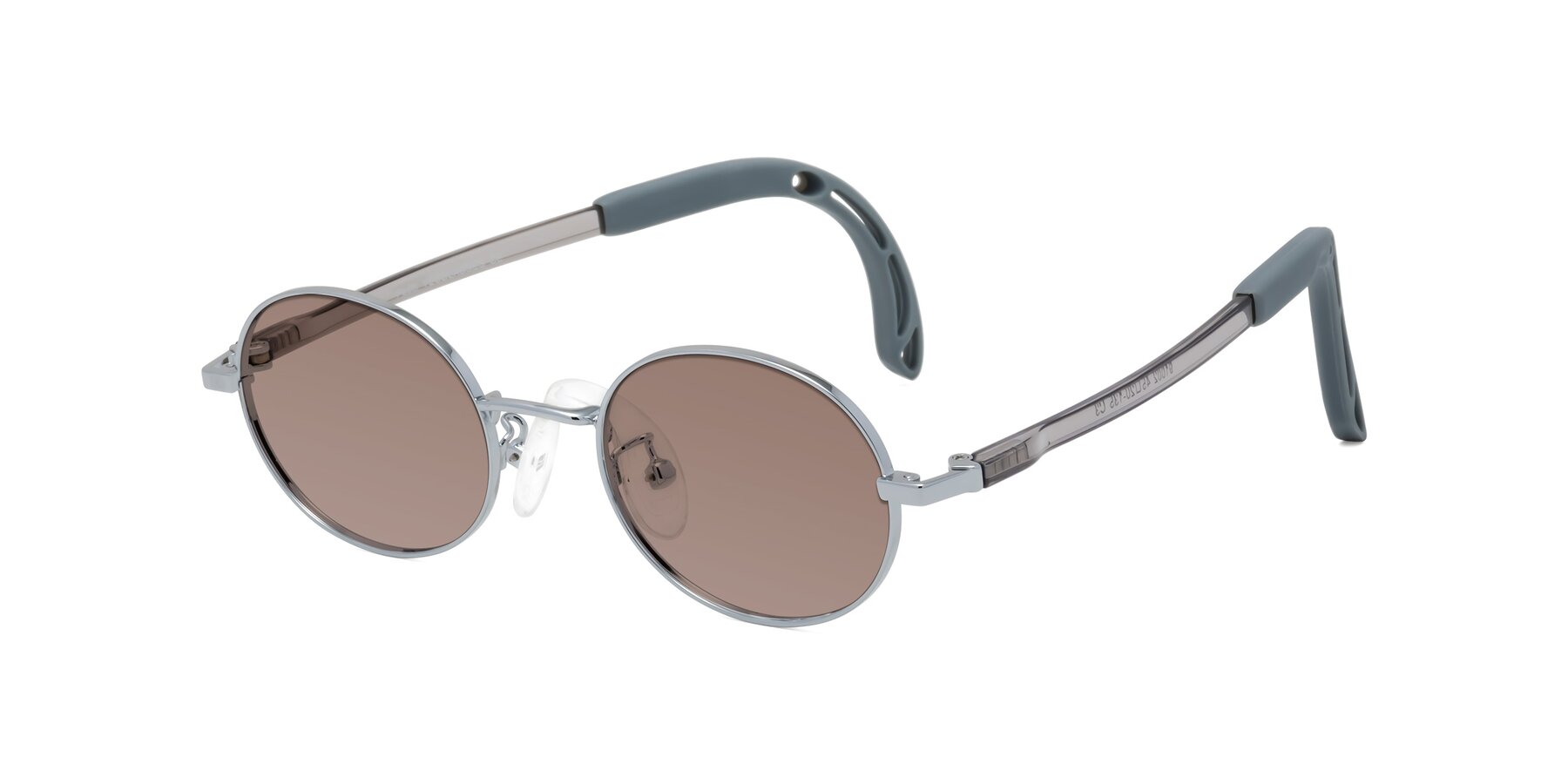 Angle of Pesci in Knight Silver with Medium Brown Tinted Lenses