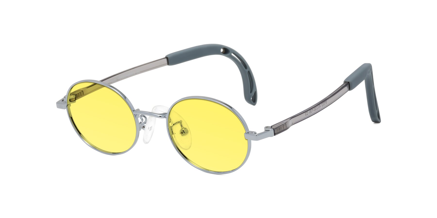 Angle of Pesci in Knight Silver with Medium Yellow Tinted Lenses