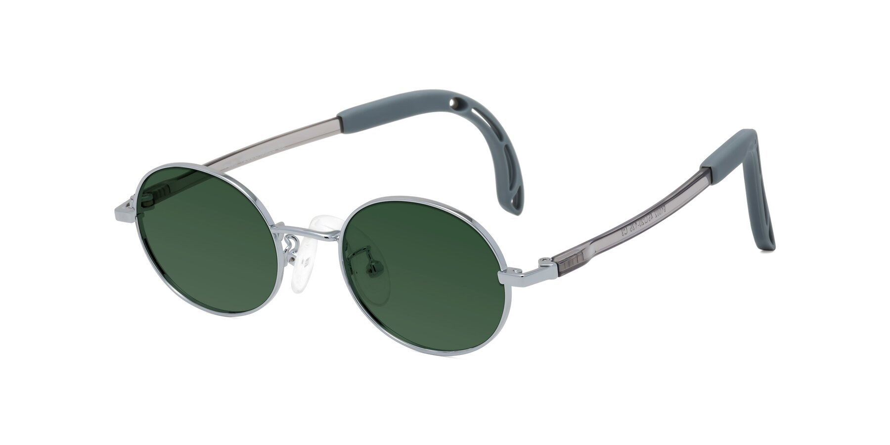 Angle of Pesci in Knight Silver with Green Tinted Lenses