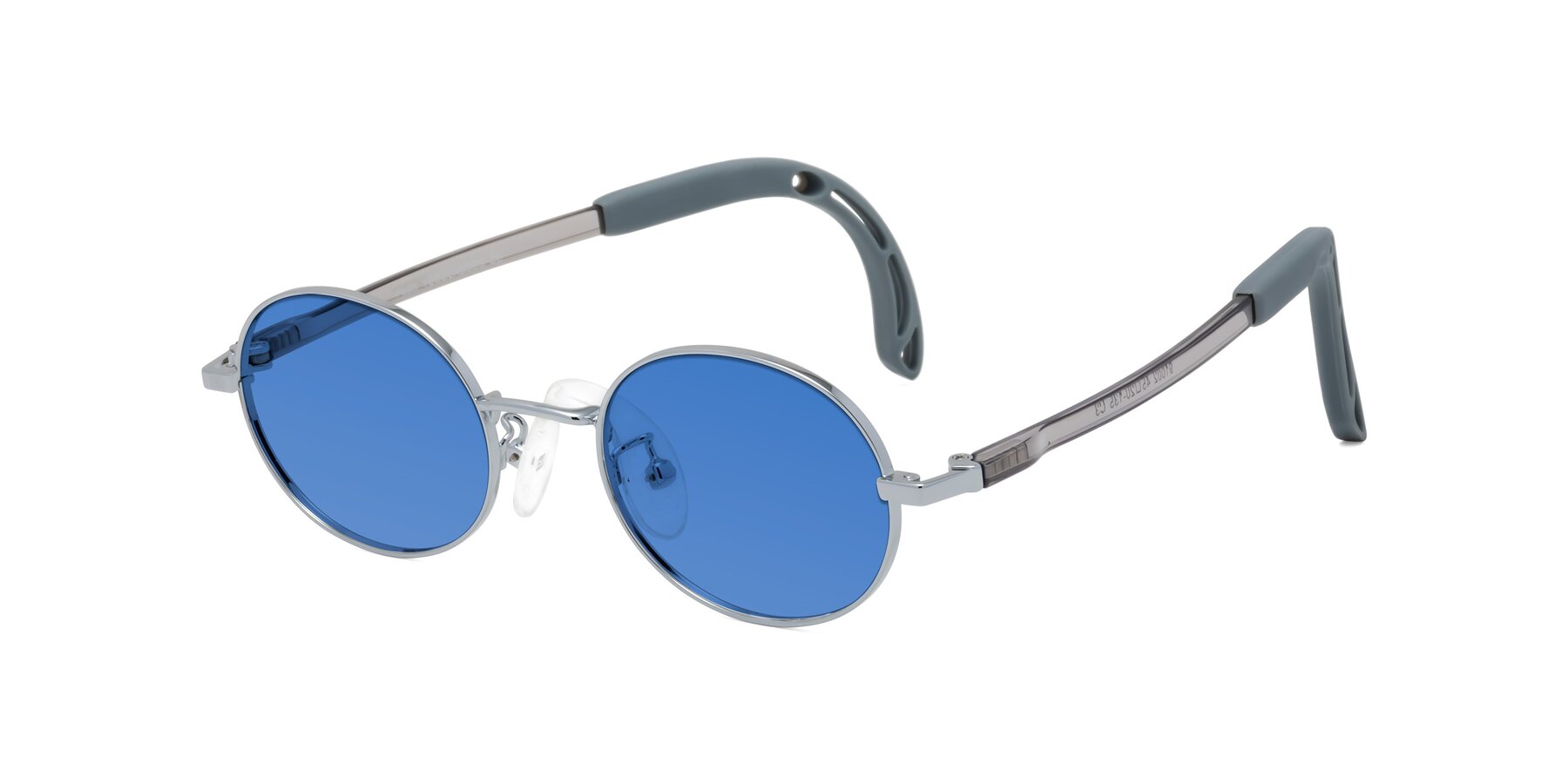 Angle of Pesci in Knight Silver with Blue Tinted Lenses