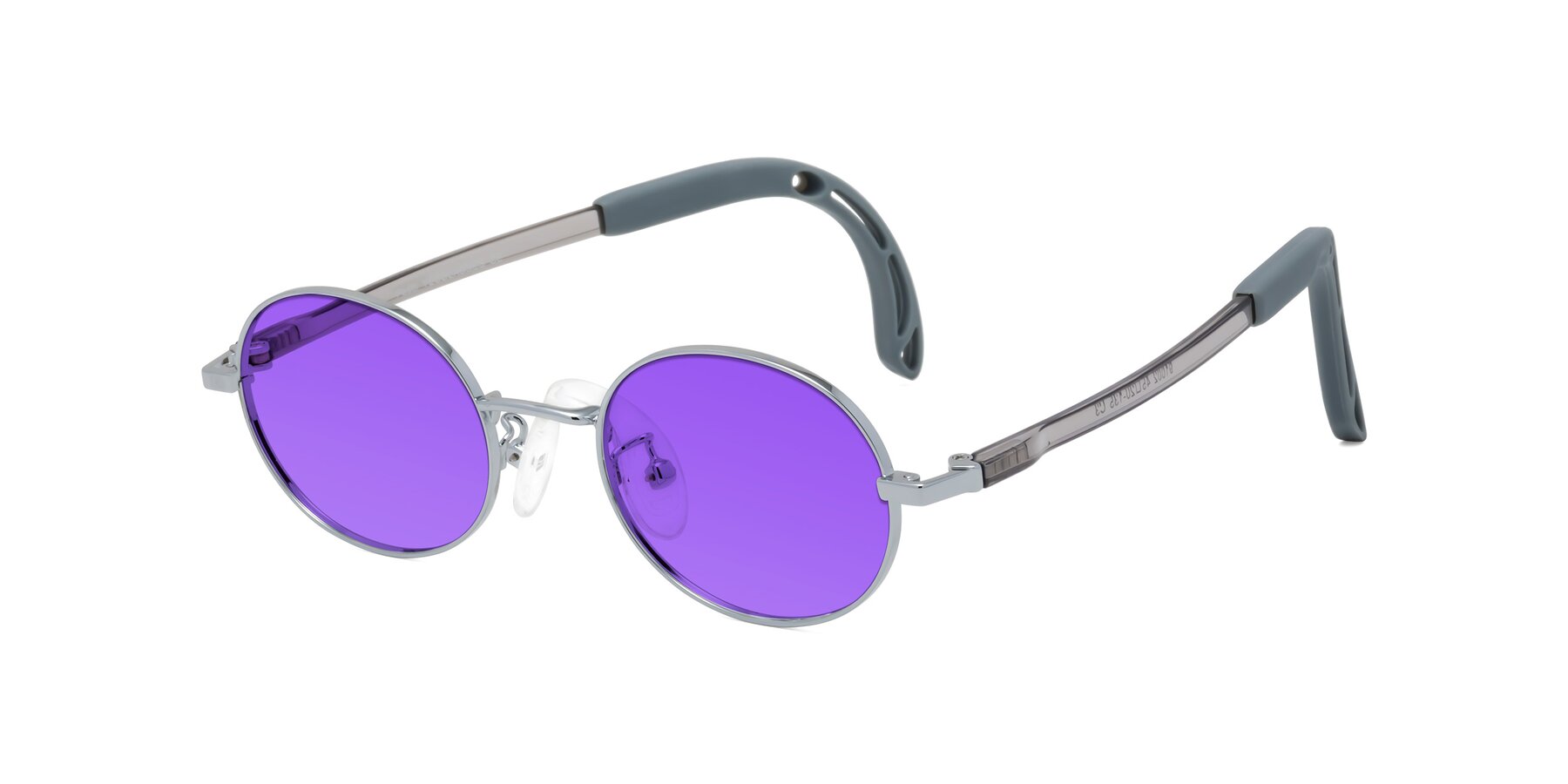 Angle of Pesci in Knight Silver with Purple Tinted Lenses