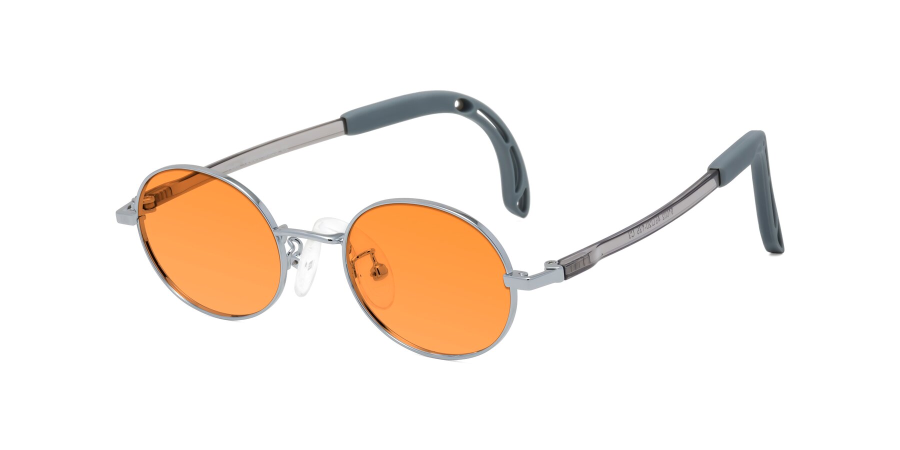 Angle of Pesci in Knight Silver with Orange Tinted Lenses