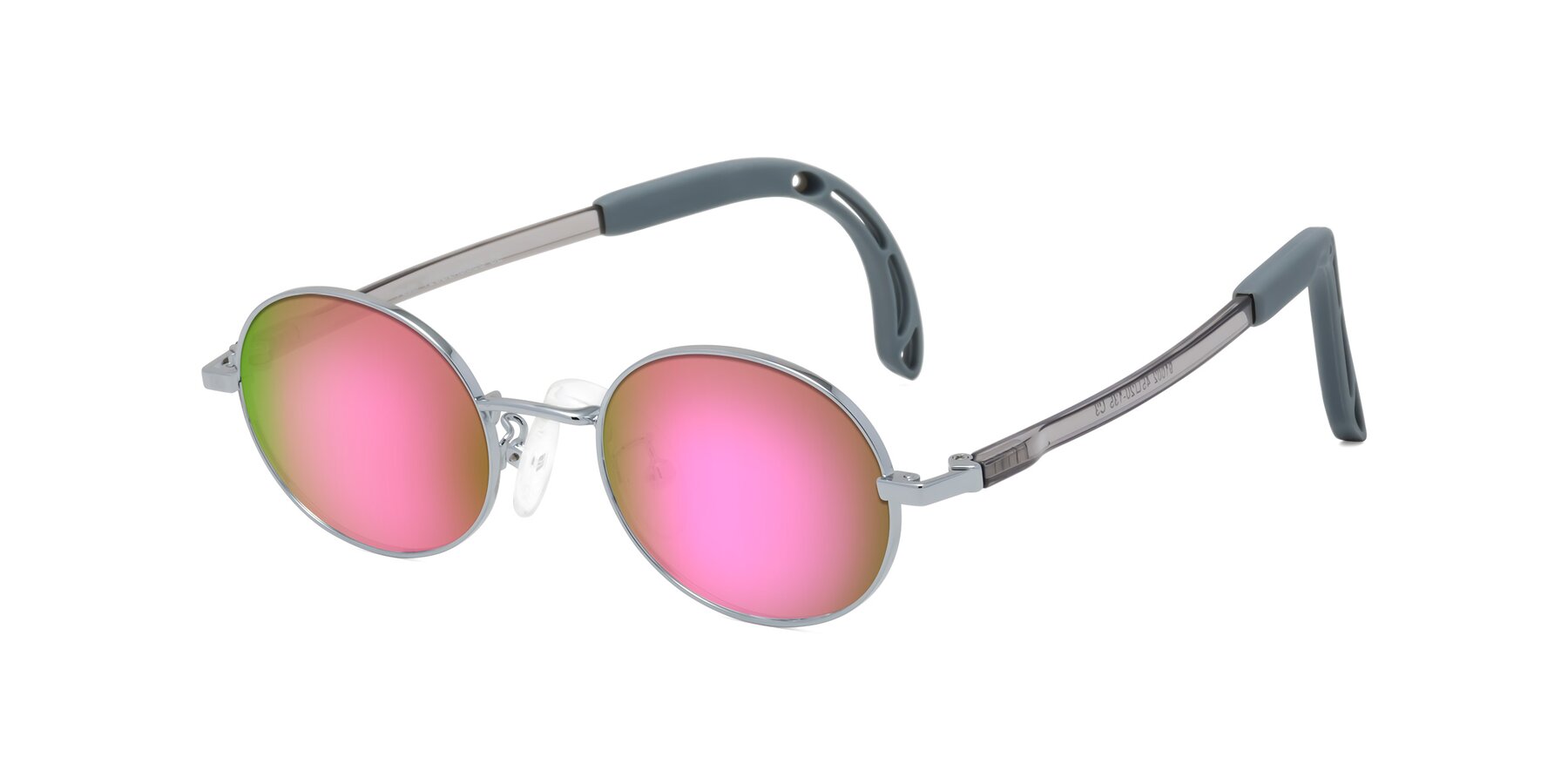 Angle of Pesci in Knight Silver with Pink Mirrored Lenses