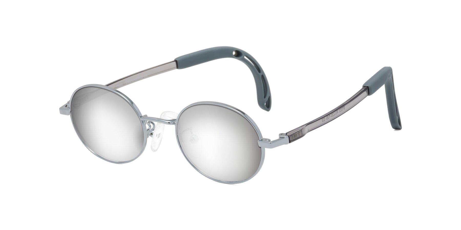 Angle of Pesci in Knight Silver with Silver Mirrored Lenses