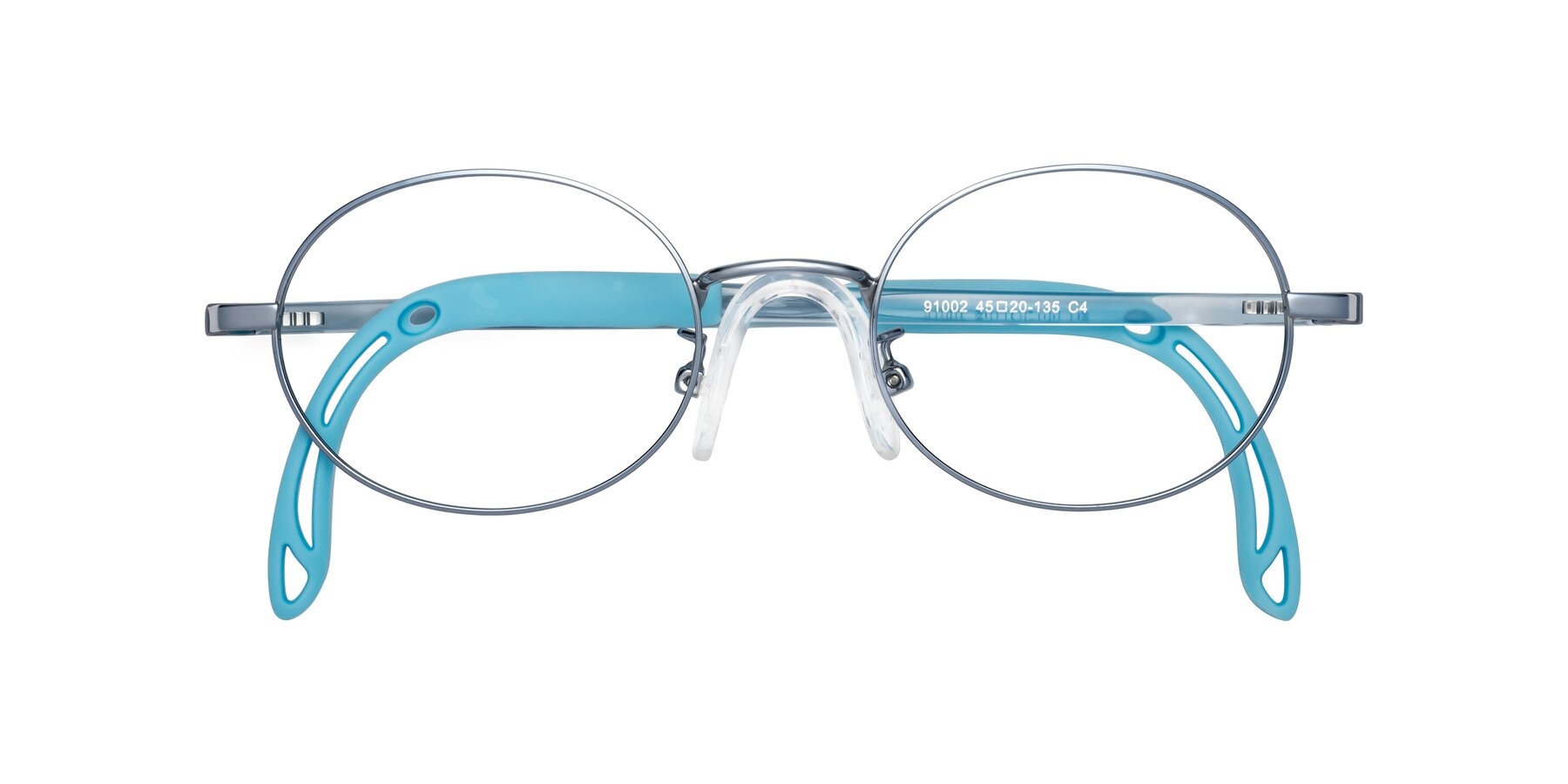 Folded Front of Pesci in Pilot Blue with Clear Blue Light Blocking Lenses