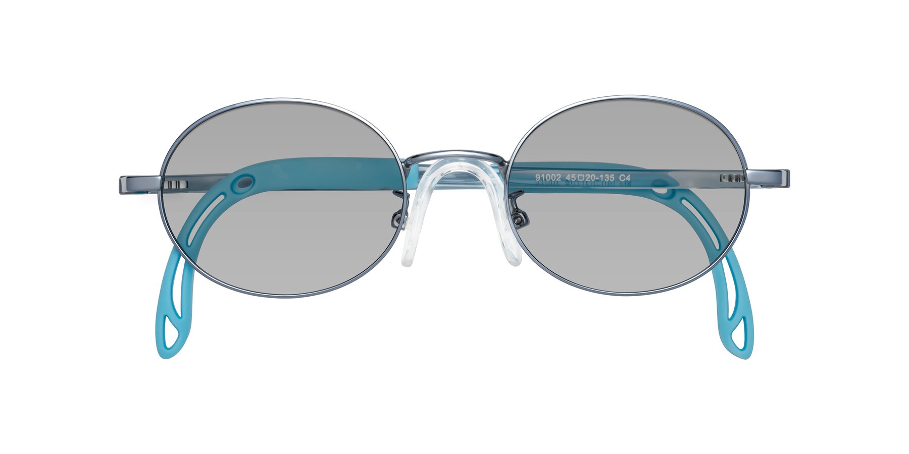 Folded Front of Pesci in Pilot Blue with Light Gray Tinted Lenses