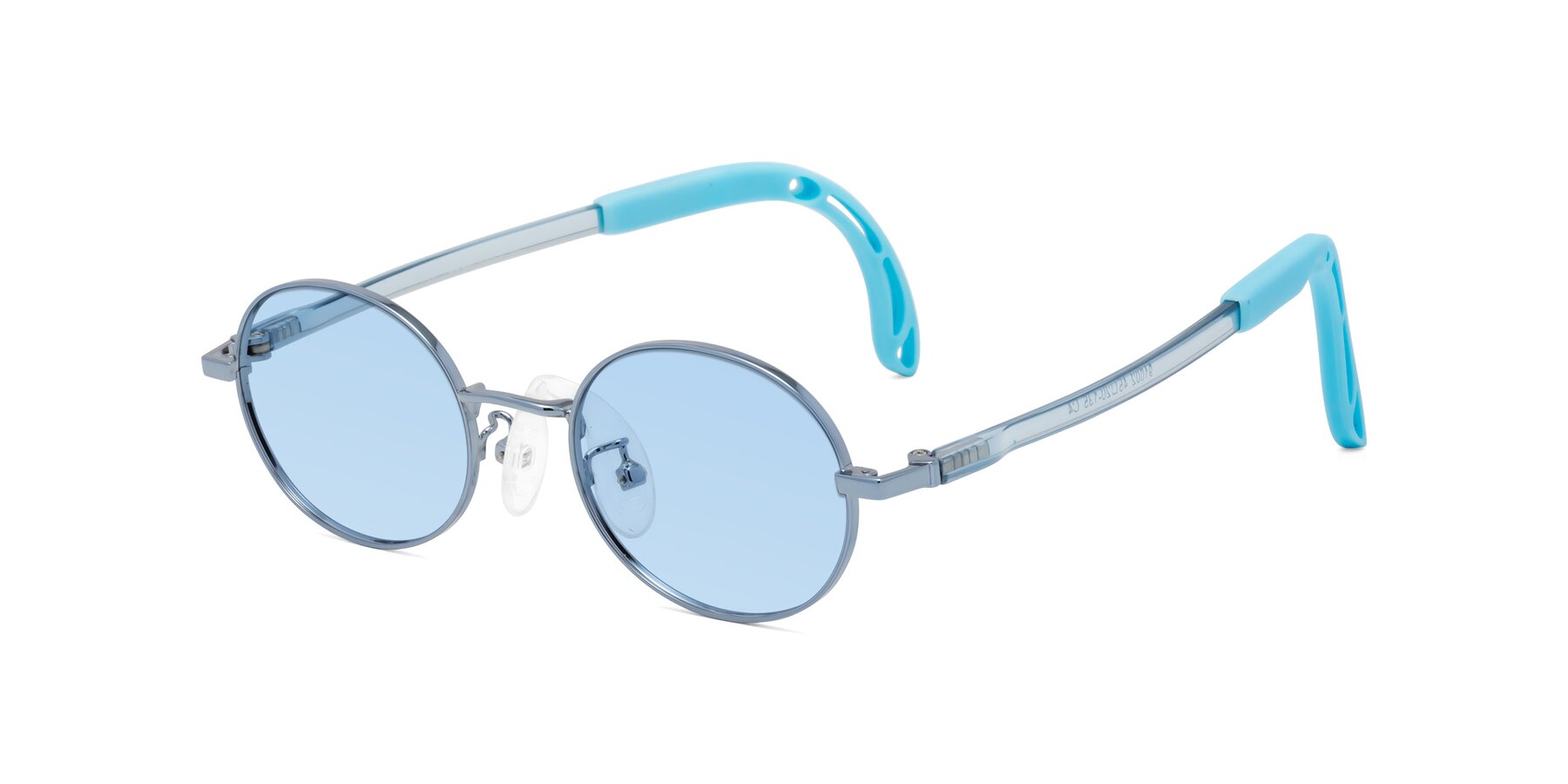 Angle of Pesci in Pilot Blue with Light Blue Tinted Lenses