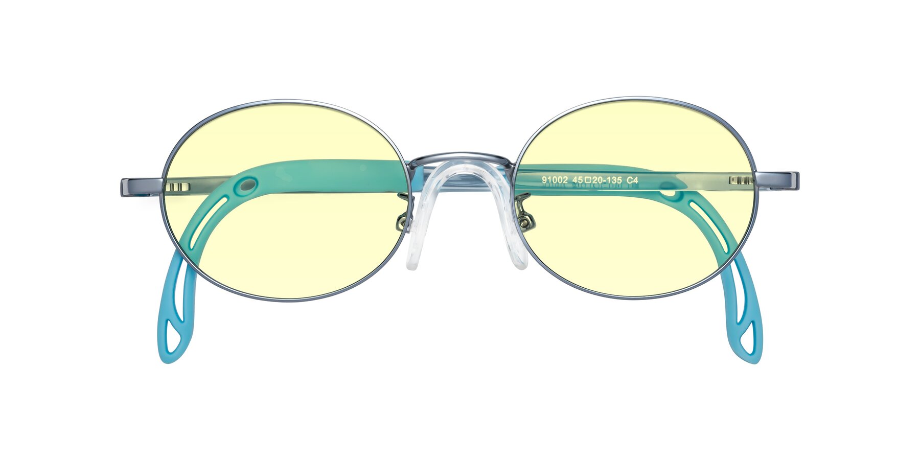 Folded Front of Pesci in Pilot Blue with Light Yellow Tinted Lenses