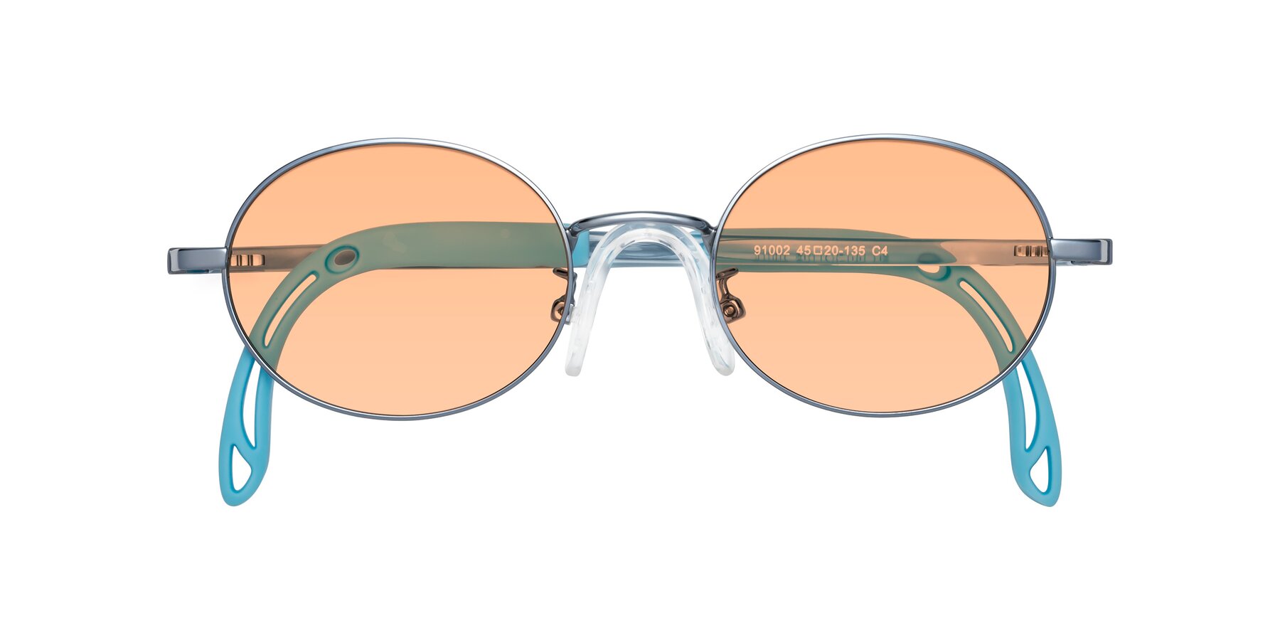 Folded Front of Pesci in Pilot Blue with Light Orange Tinted Lenses