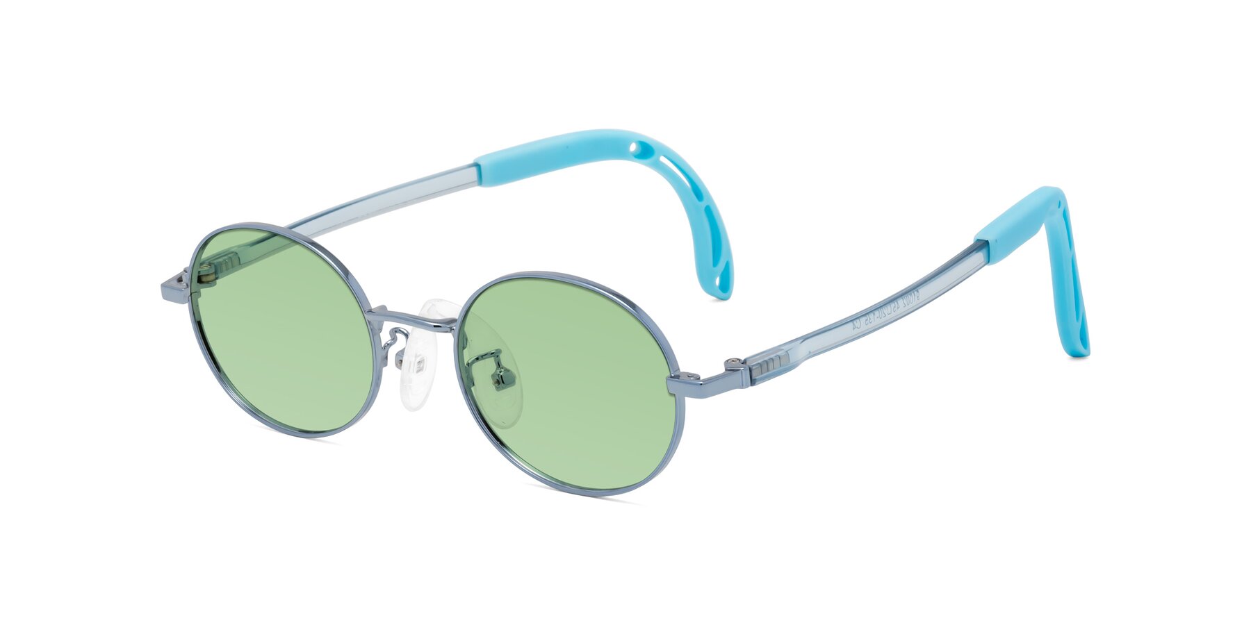 Angle of Pesci in Pilot Blue with Medium Green Tinted Lenses