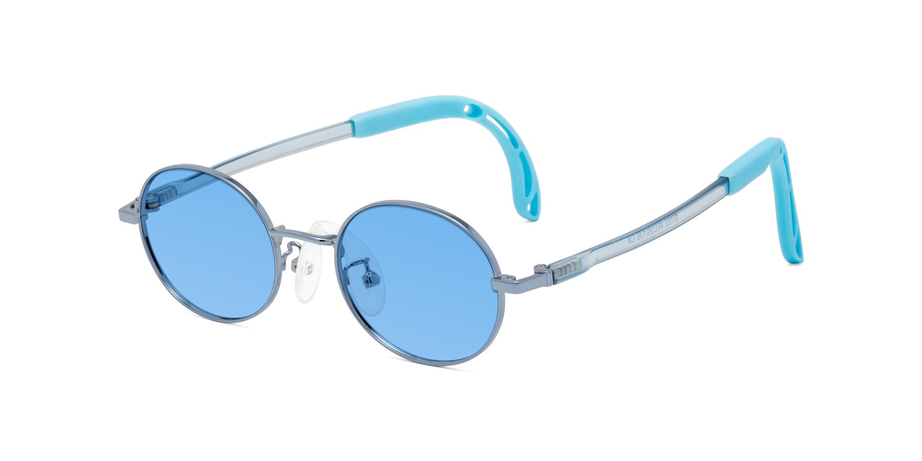 Angle of Pesci in Pilot Blue with Medium Blue Tinted Lenses