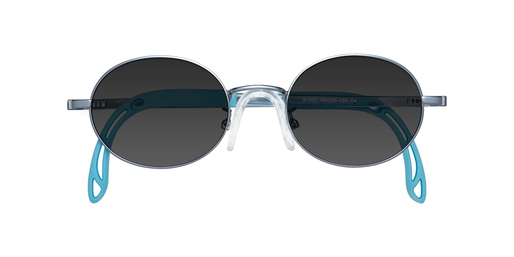 Folded Front of Pesci in Pilot Blue with Gray Tinted Lenses