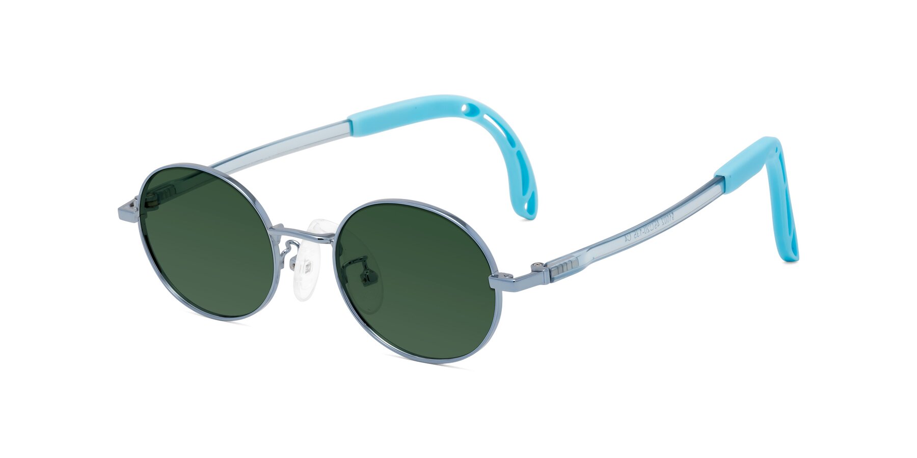 Angle of Pesci in Pilot Blue with Green Tinted Lenses