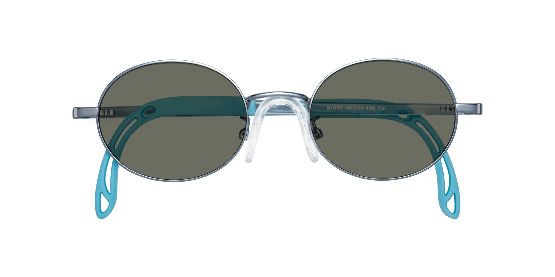 Folded Front of Pesci in Pilot Blue with Gray Polarized Lenses