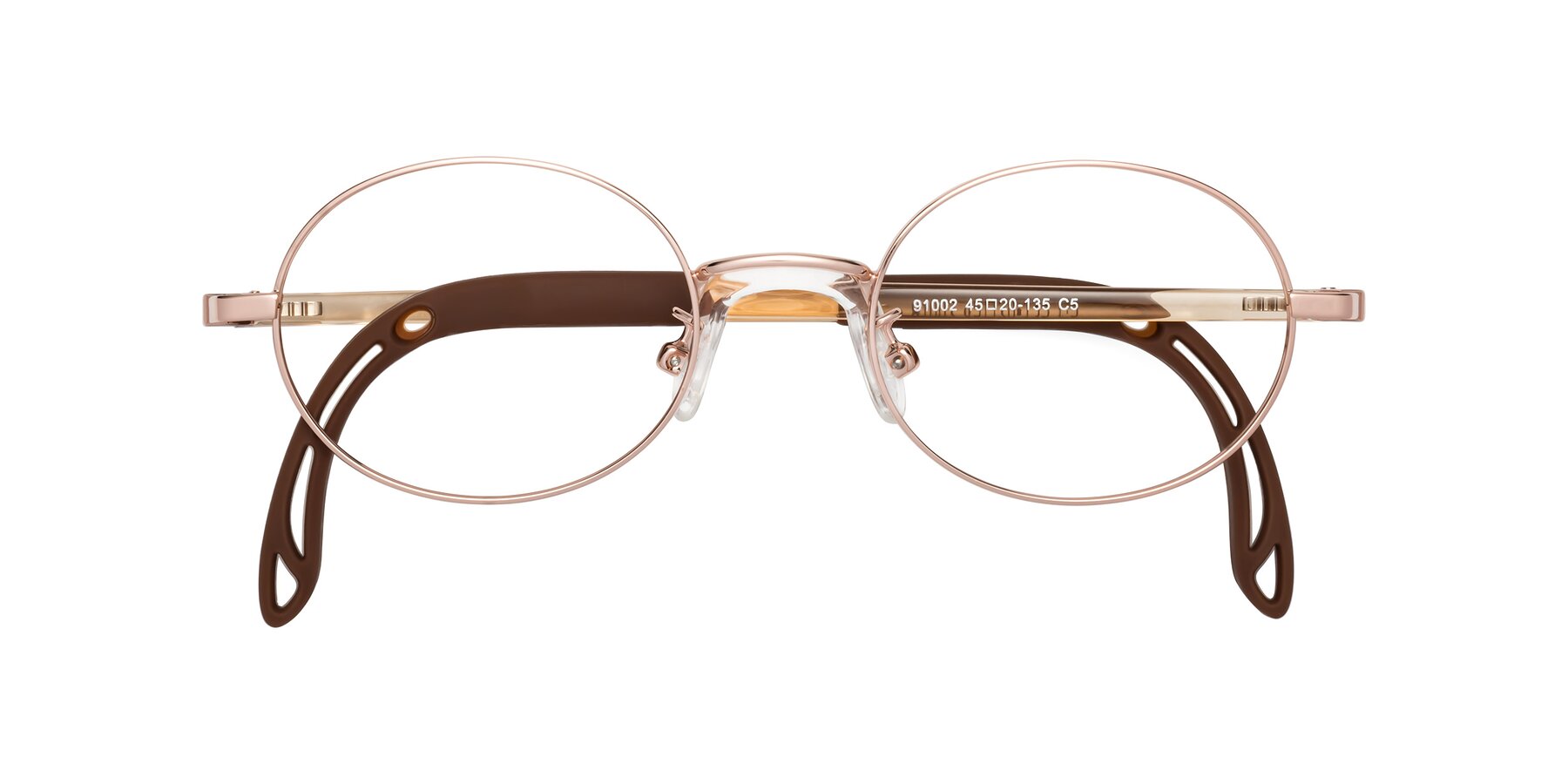 Folded Front of Pesci in Professor Gold with Clear Eyeglass Lenses