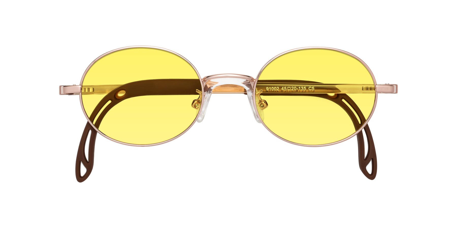 Folded Front of Pesci in Professor Gold with Medium Yellow Tinted Lenses