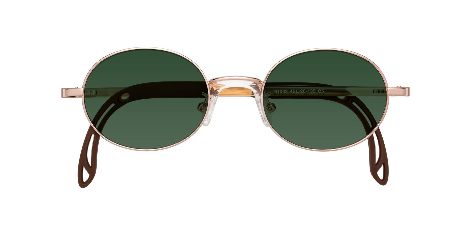 Folded Front of Pesci in Professor Gold with Green Tinted Lenses