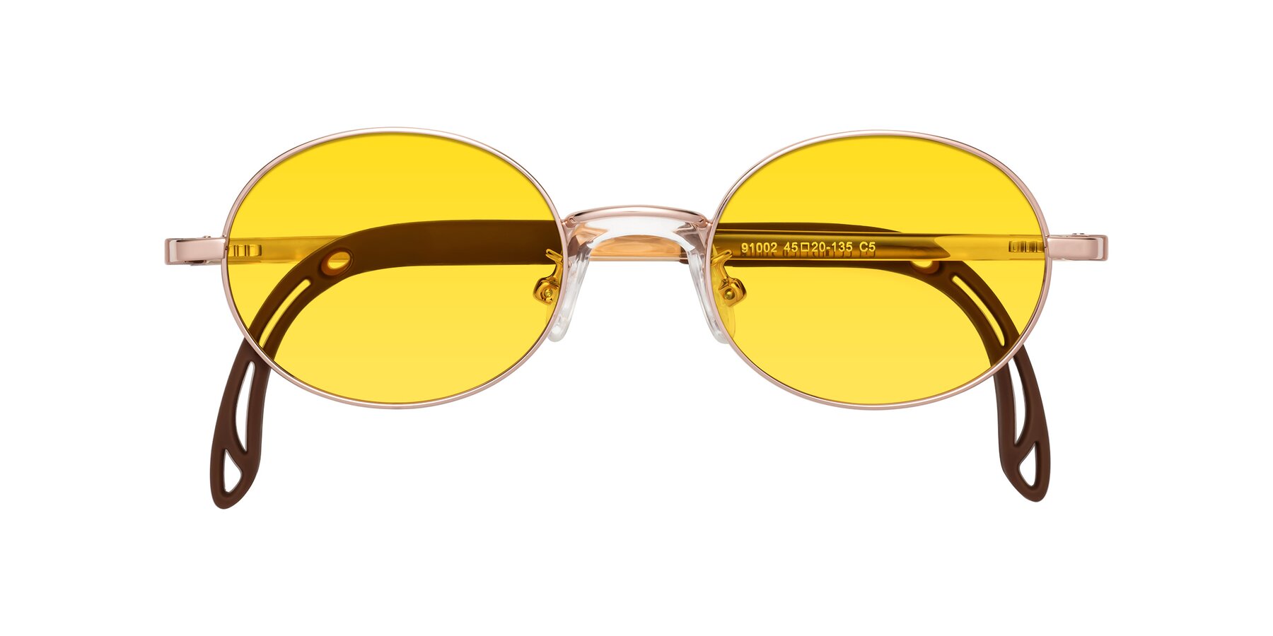 Folded Front of Pesci in Professor Gold with Yellow Tinted Lenses