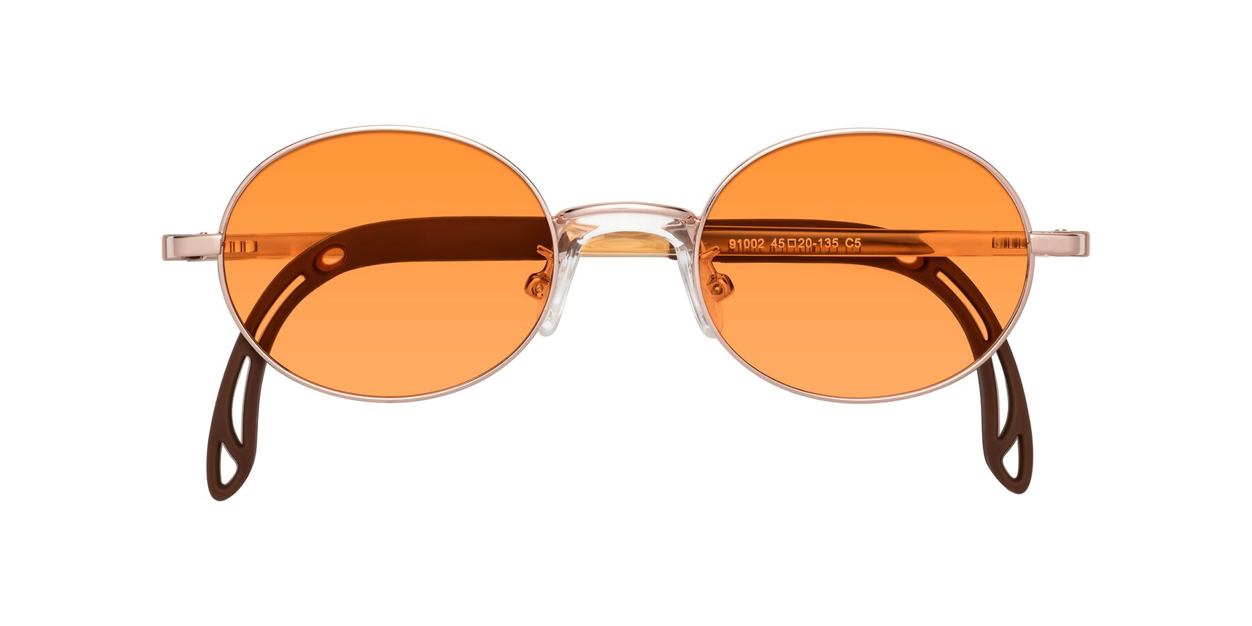 Folded Front of Pesci in Professor Gold with Orange Tinted Lenses