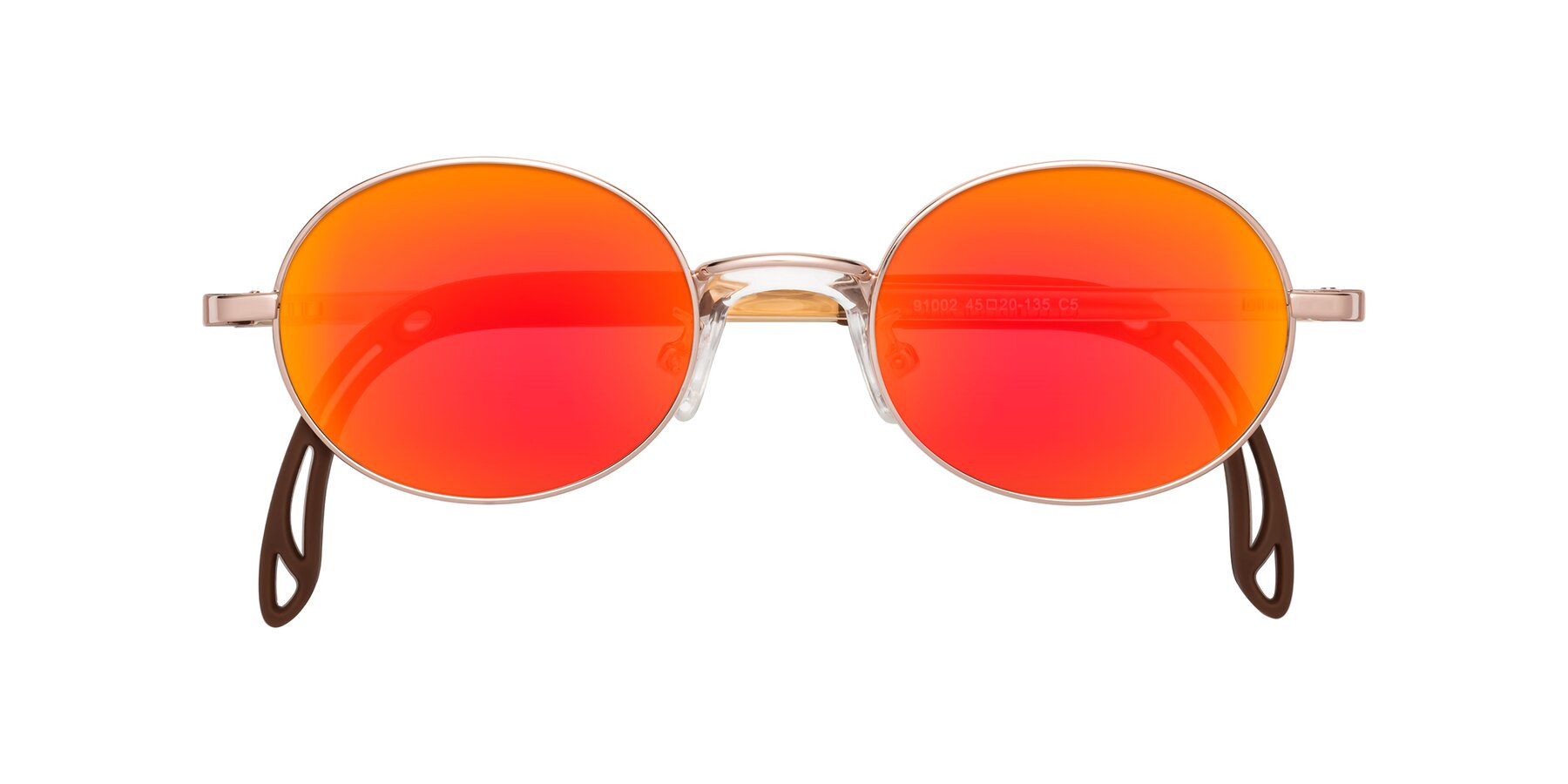 Folded Front of Pesci in Professor Gold with Red Gold Mirrored Lenses