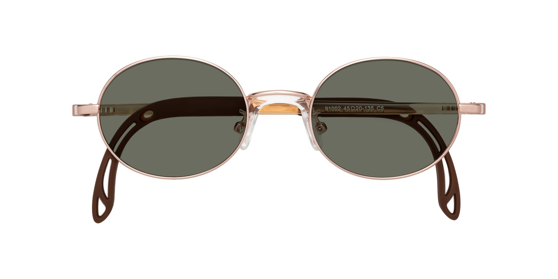 Folded Front of Pesci in Professor Gold with Gray Polarized Lenses