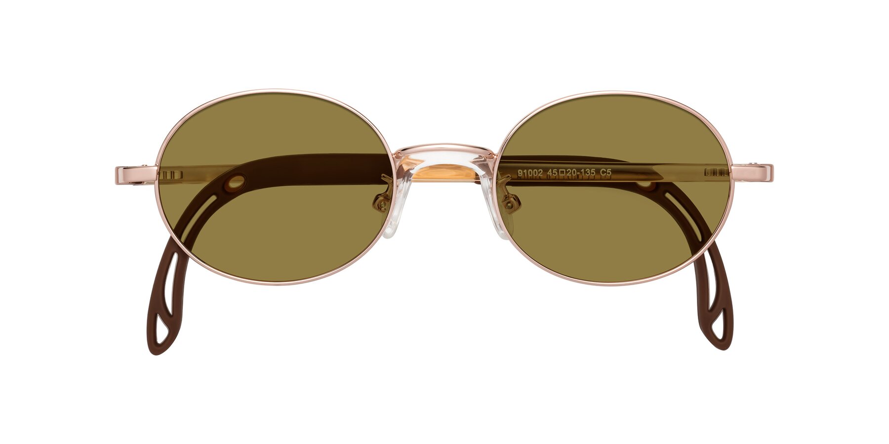 Folded Front of Pesci in Professor Gold with Brown Polarized Lenses