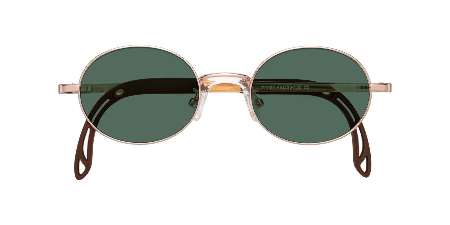 Folded Front of Pesci in Professor Gold with Green Polarized Lenses