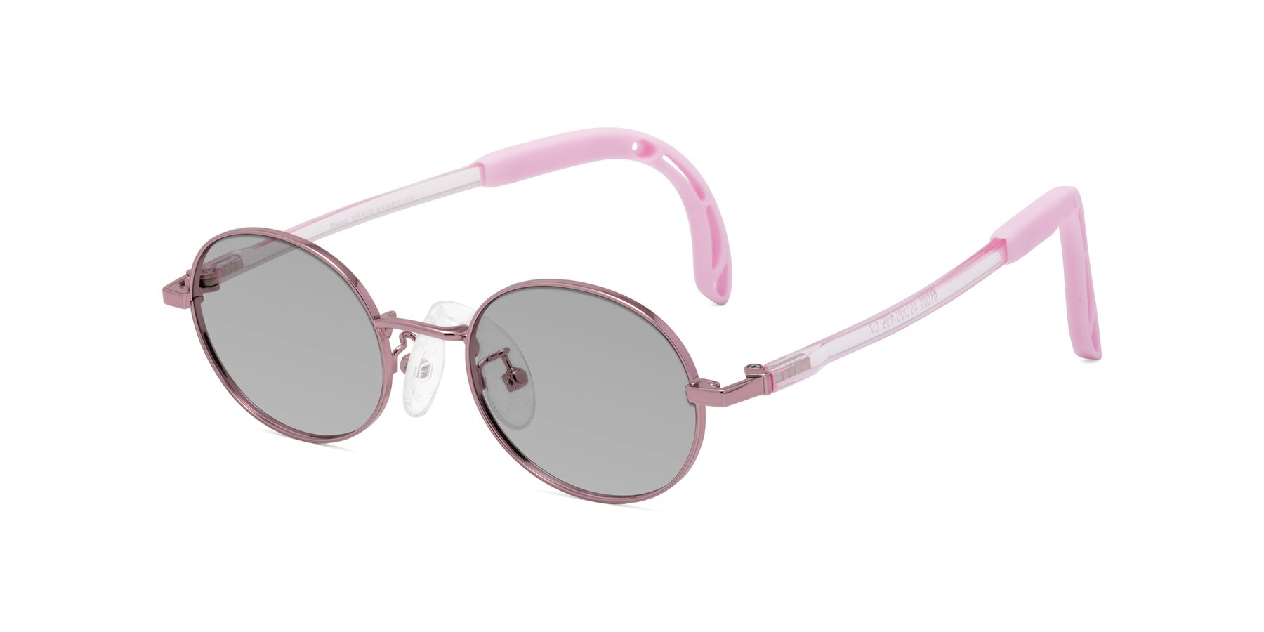 Angle of Pesci in Artist Pink with Light Gray Tinted Lenses