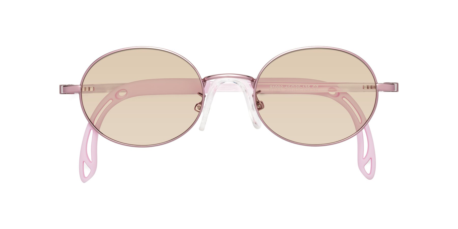 Folded Front of Pesci in Artist Pink with Light Brown Tinted Lenses