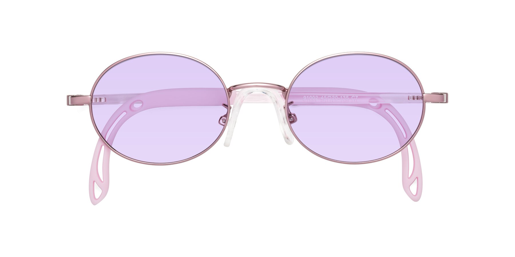 Folded Front of Pesci in Artist Pink with Light Purple Tinted Lenses