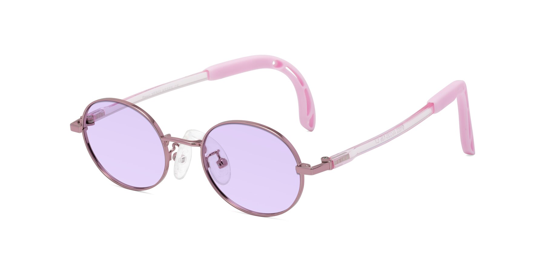 Angle of Pesci in Artist Pink with Light Purple Tinted Lenses