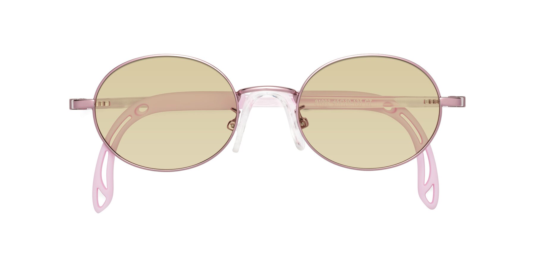 Folded Front of Pesci in Artist Pink with Light Champagne Tinted Lenses