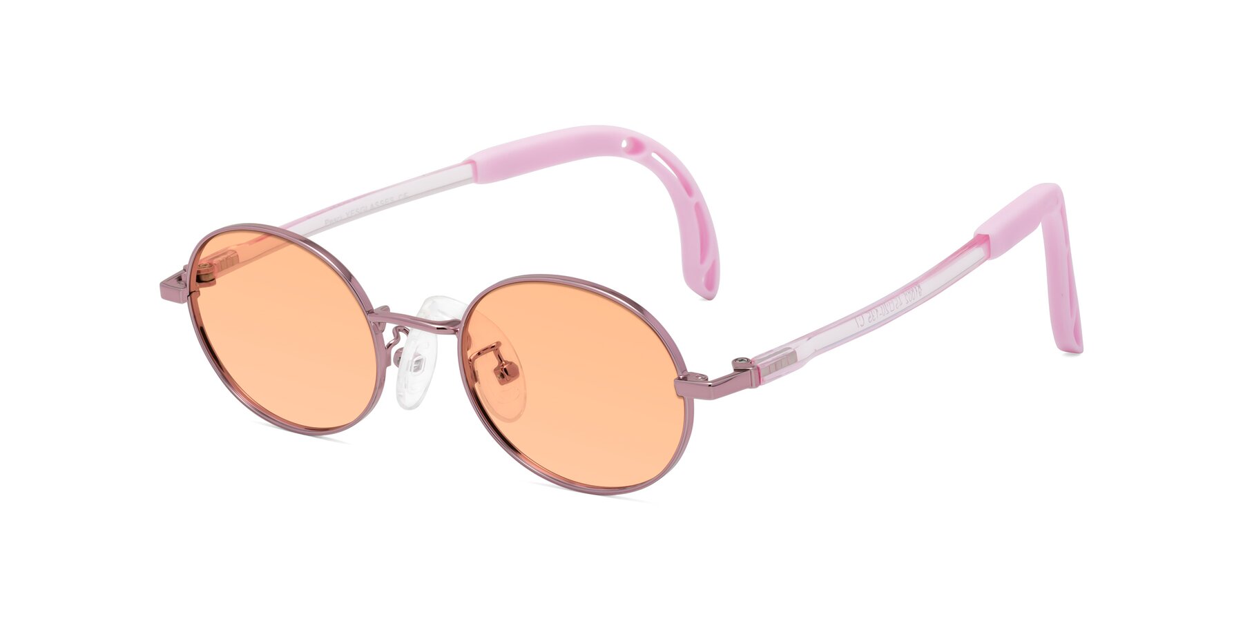 Angle of Pesci in Artist Pink with Light Orange Tinted Lenses