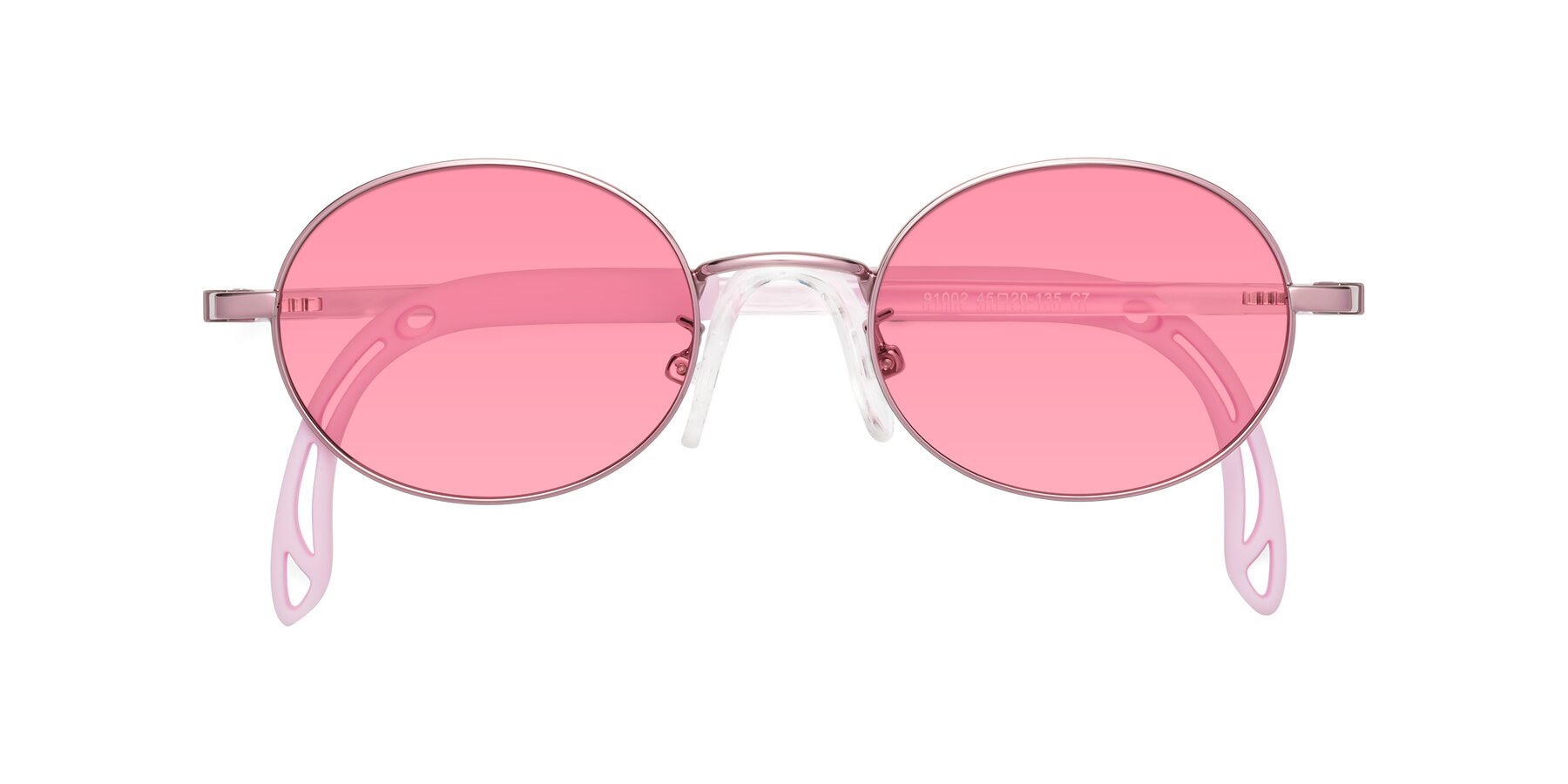 Folded Front of Pesci in Artist Pink with Pink Tinted Lenses