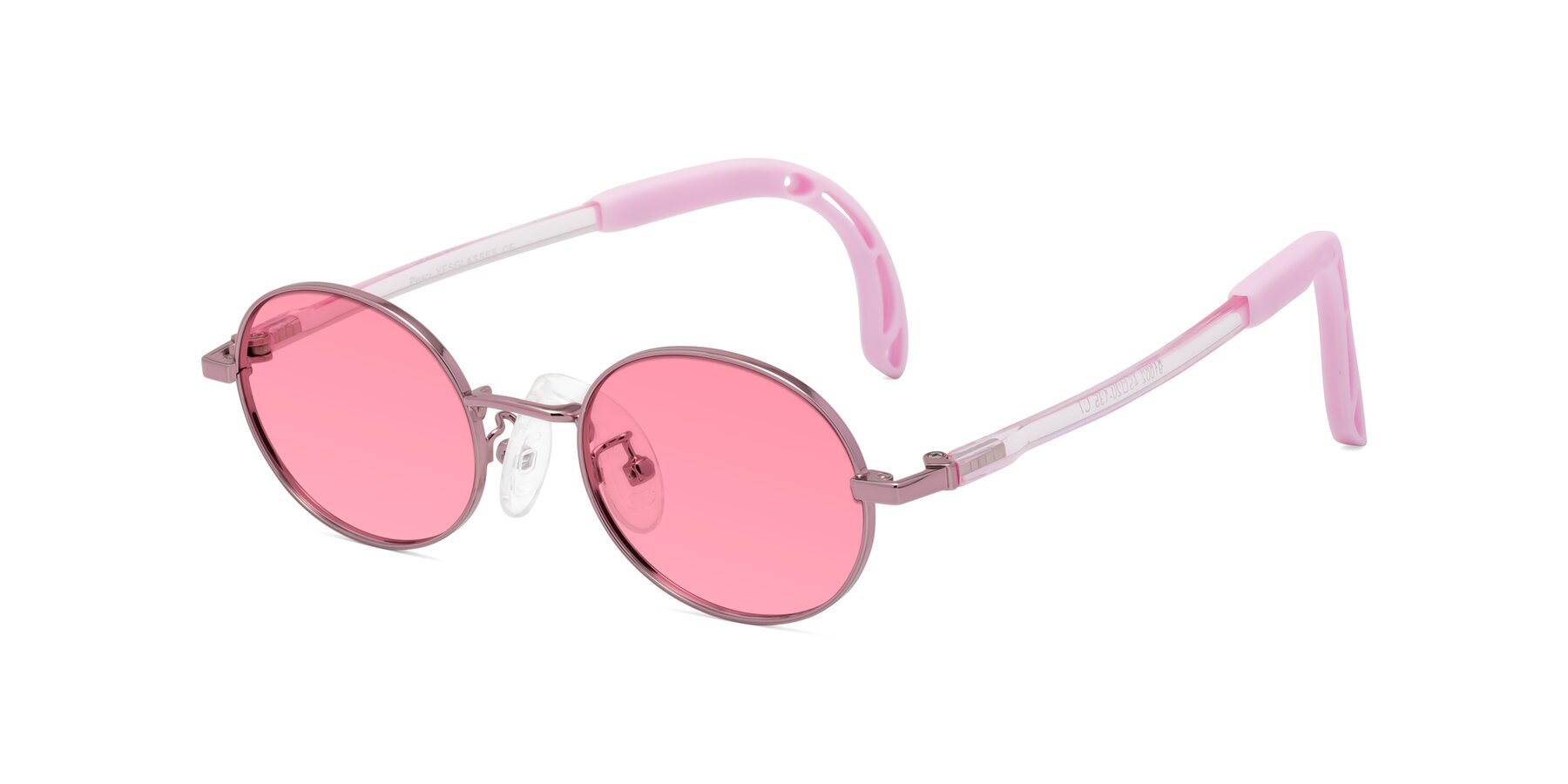 Angle of Pesci in Artist Pink with Pink Tinted Lenses