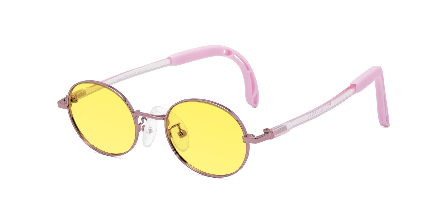 Angle of Pesci in Artist Pink with Medium Yellow Tinted Lenses