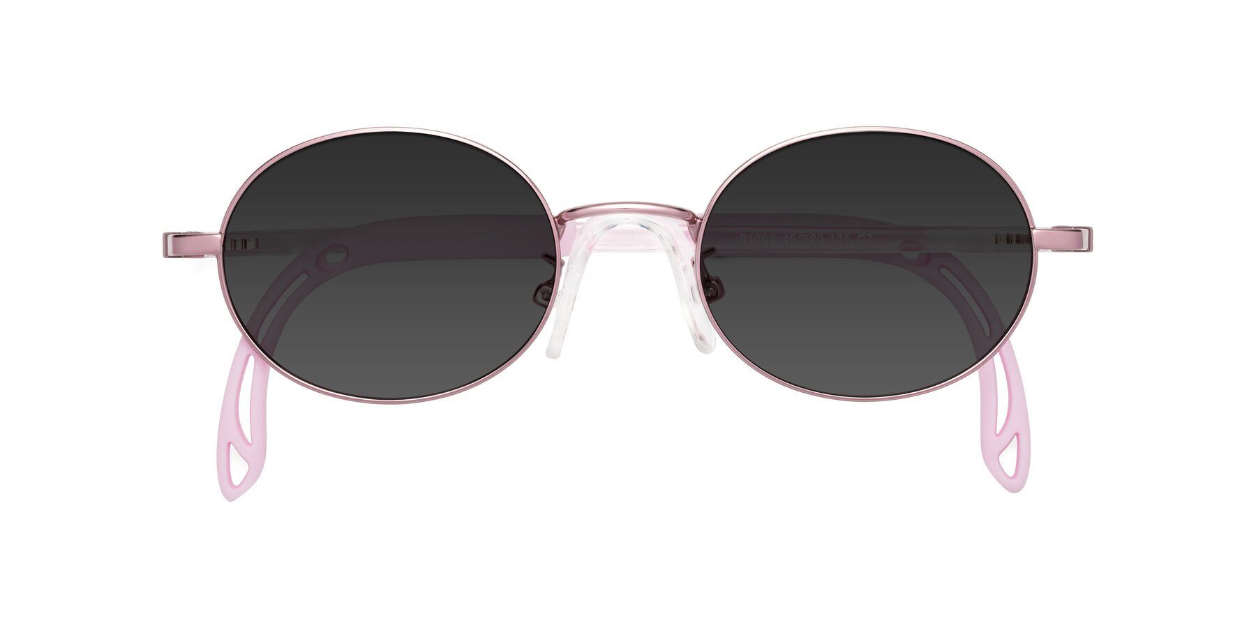 Folded Front of Pesci in Artist Pink with Gray Tinted Lenses