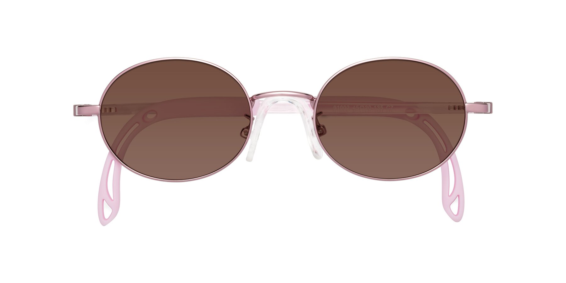 Folded Front of Pesci in Artist Pink with Brown Tinted Lenses