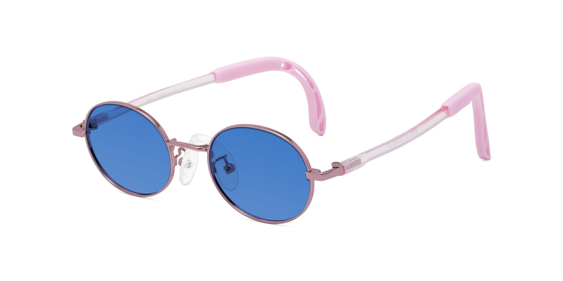 Angle of Pesci in Artist Pink with Blue Tinted Lenses