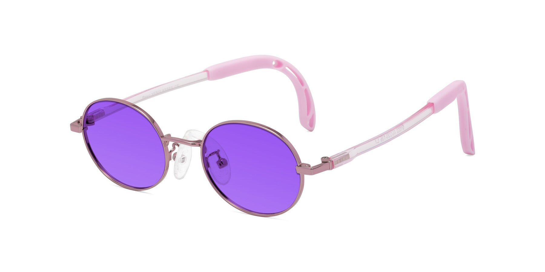 Angle of Pesci in Artist Pink with Purple Tinted Lenses