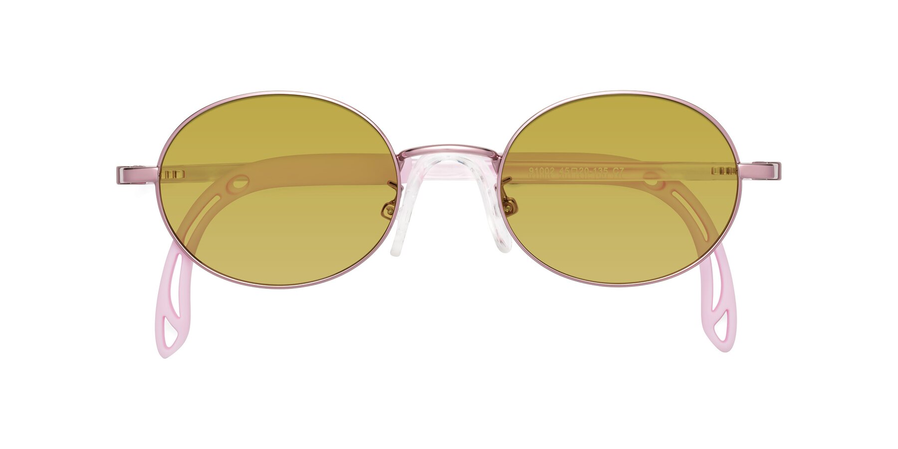 Folded Front of Pesci in Artist Pink with Champagne Tinted Lenses