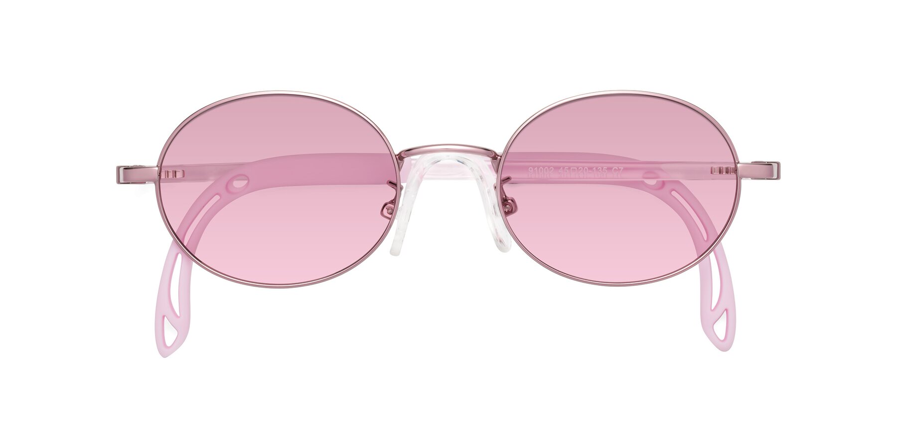 Folded Front of Pesci in Artist Pink with Light Wine Tinted Lenses