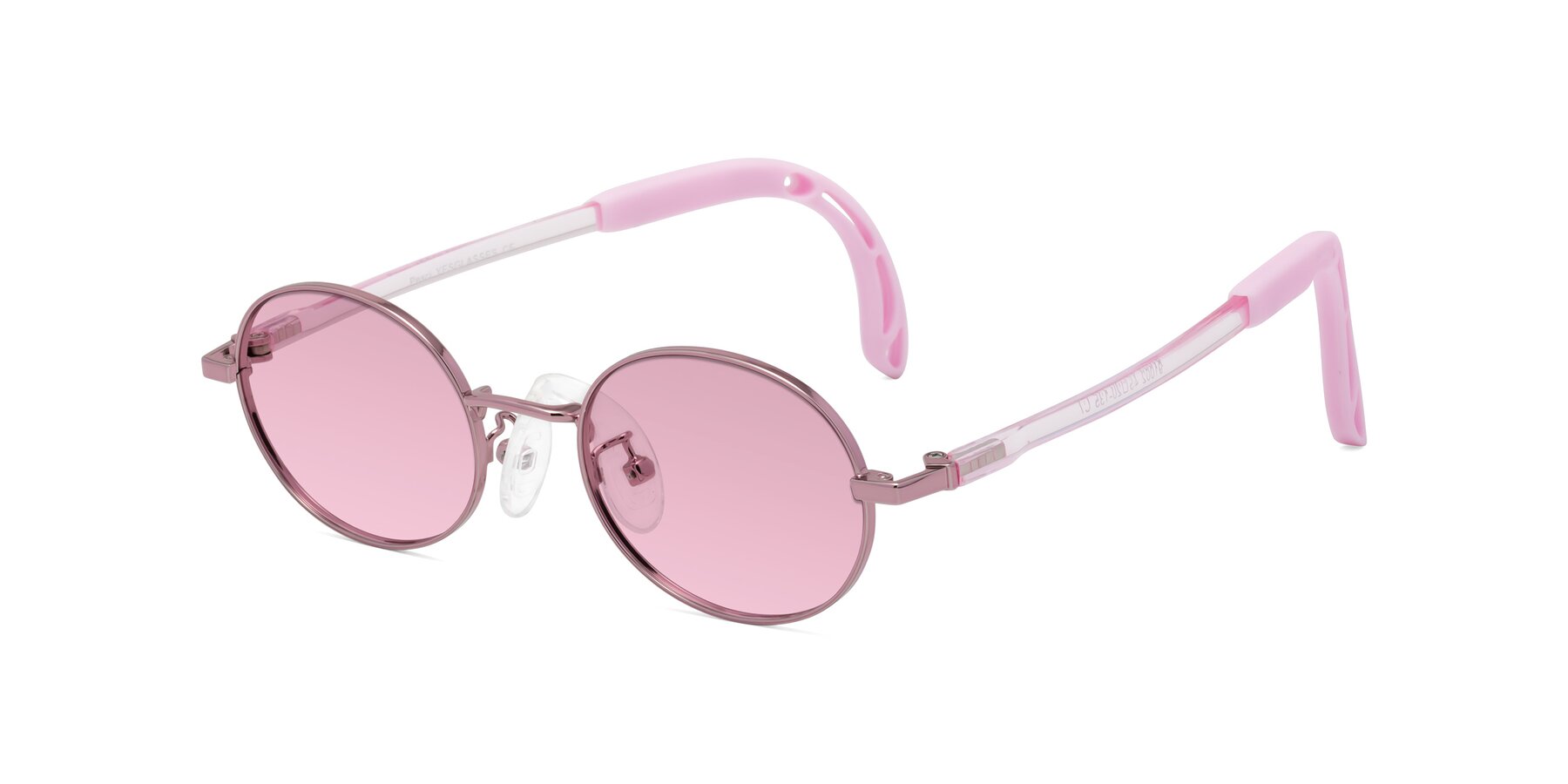 Angle of Pesci in Artist Pink with Light Wine Tinted Lenses