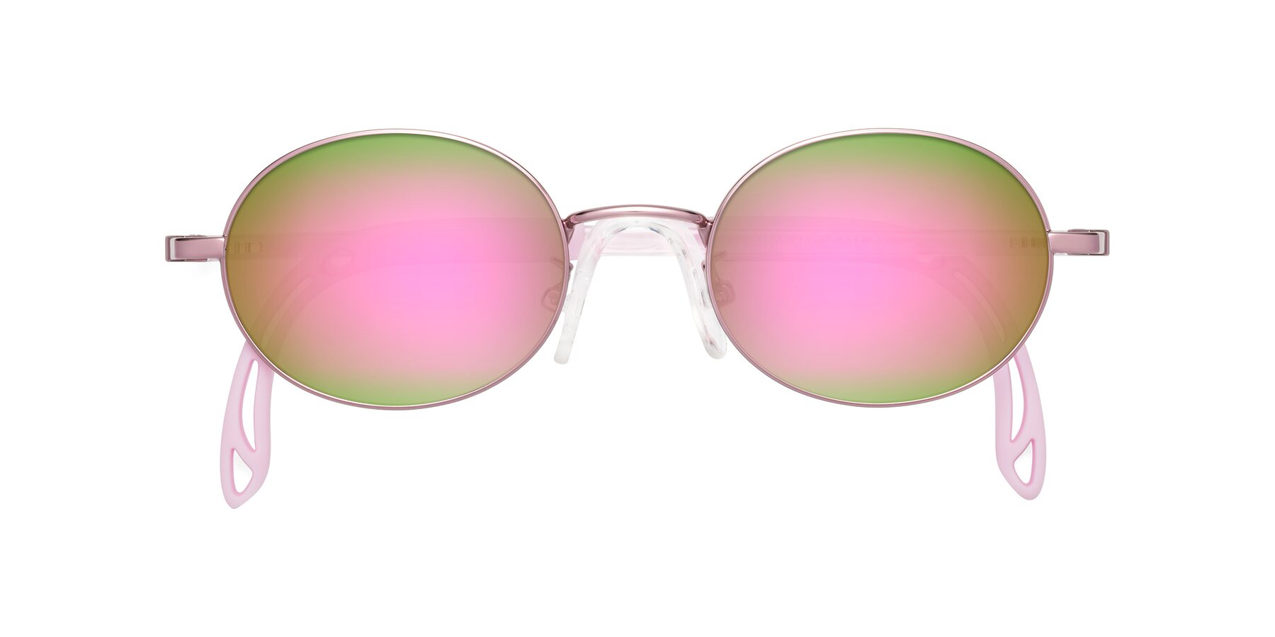 Folded Front of Pesci in Artist Pink with Pink Mirrored Lenses