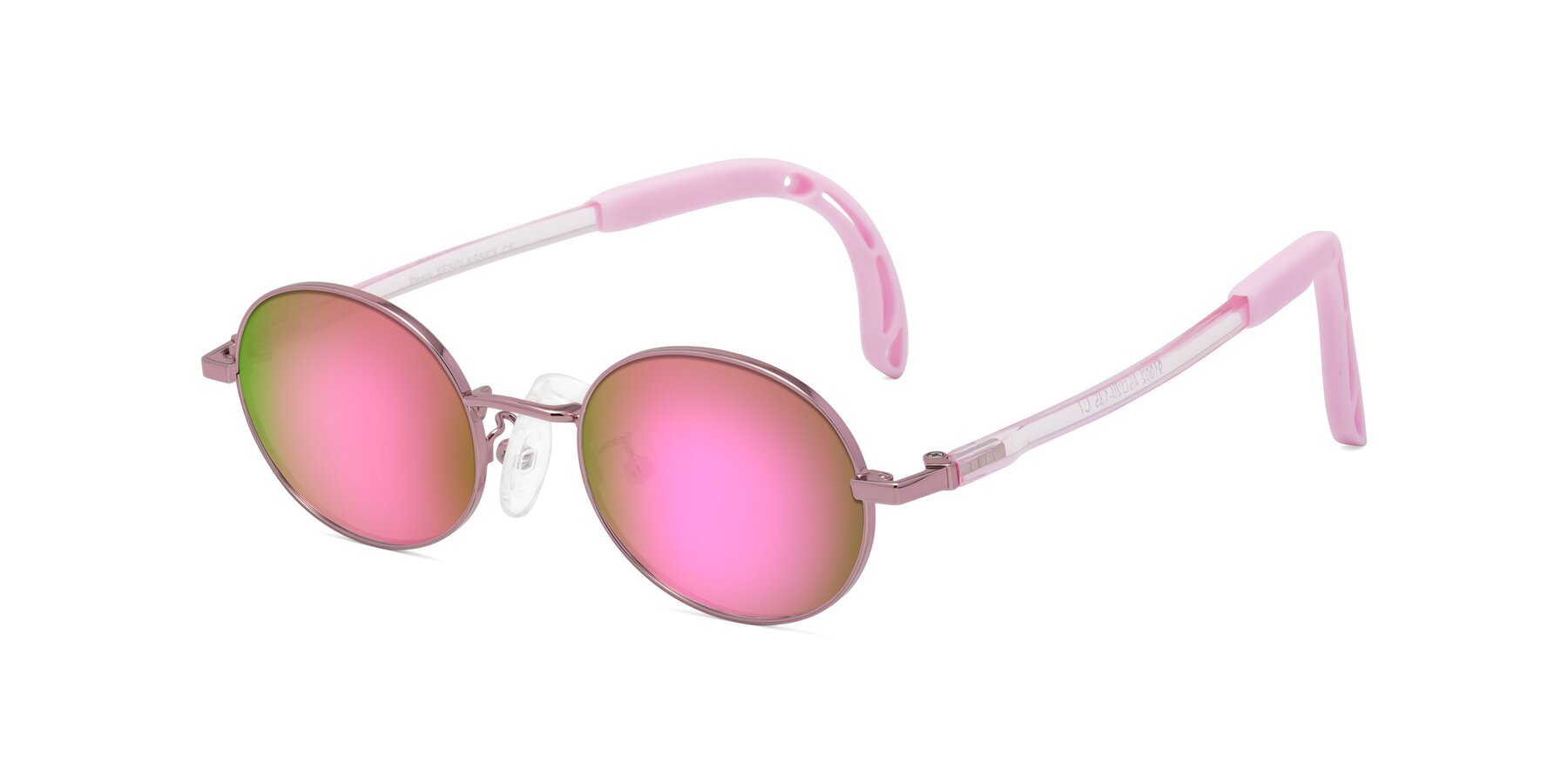 Angle of Pesci in Artist Pink with Pink Mirrored Lenses