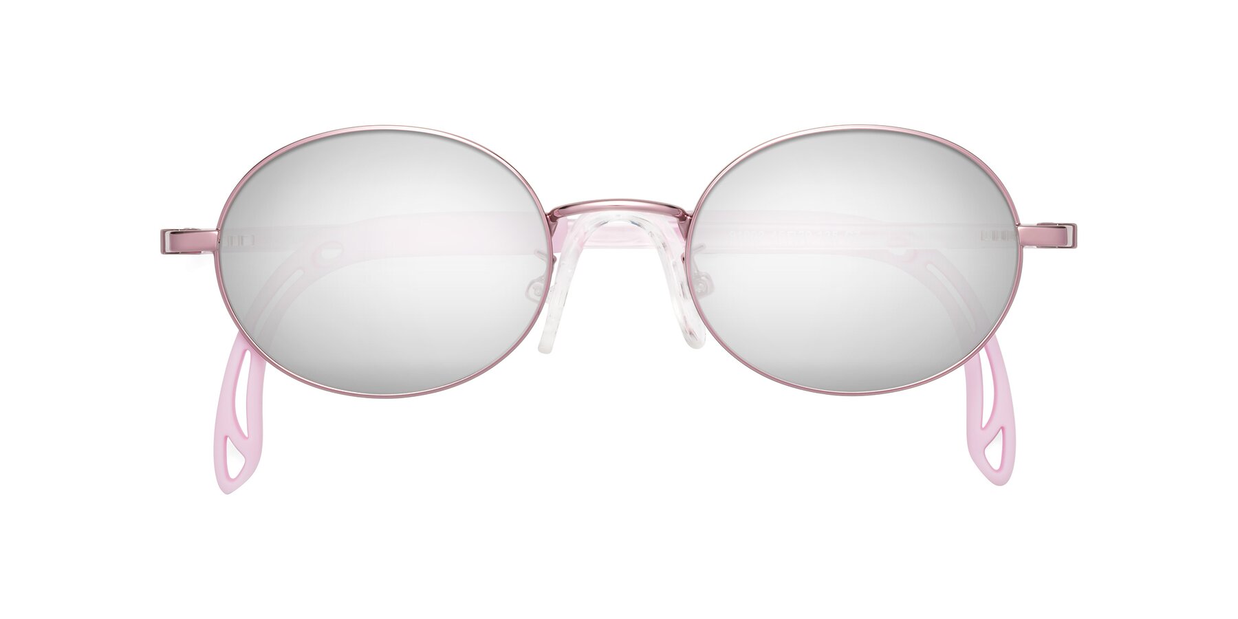 Folded Front of Pesci in Artist Pink with Silver Mirrored Lenses