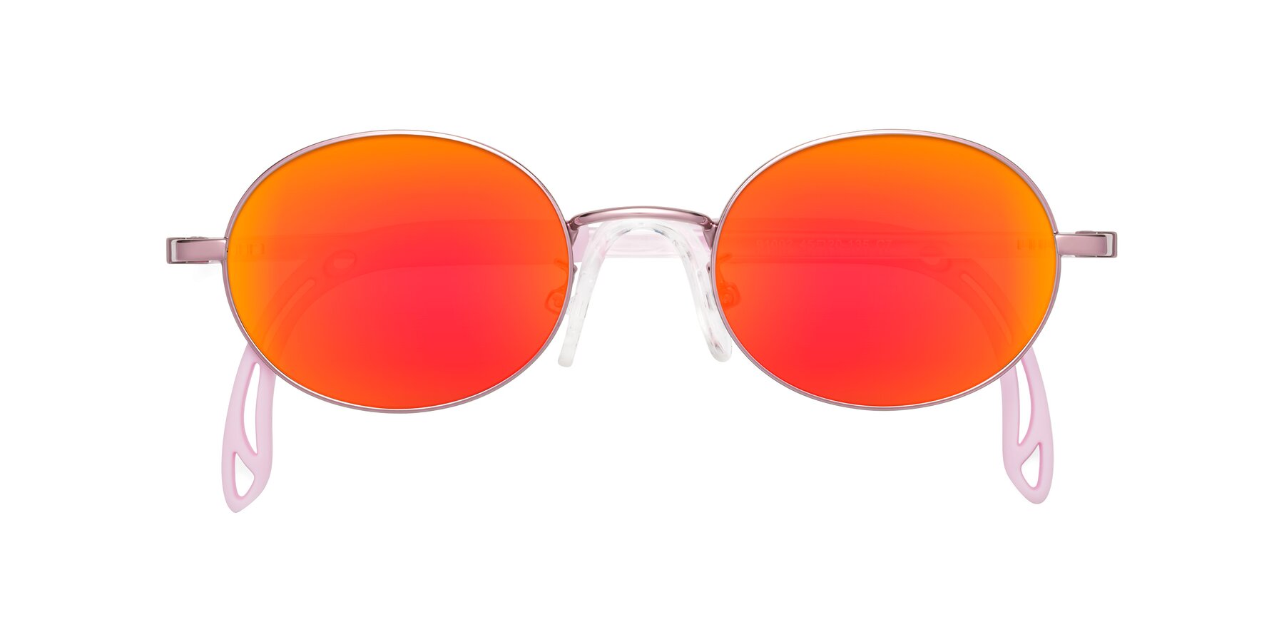 Folded Front of Pesci in Artist Pink with Red Gold Mirrored Lenses