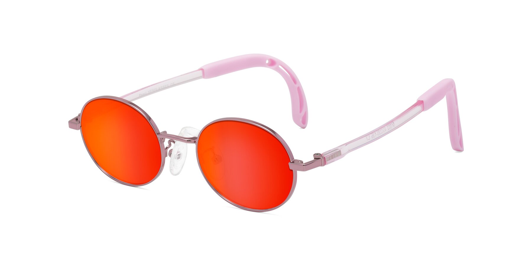 Angle of Pesci in Artist Pink with Red Gold Mirrored Lenses